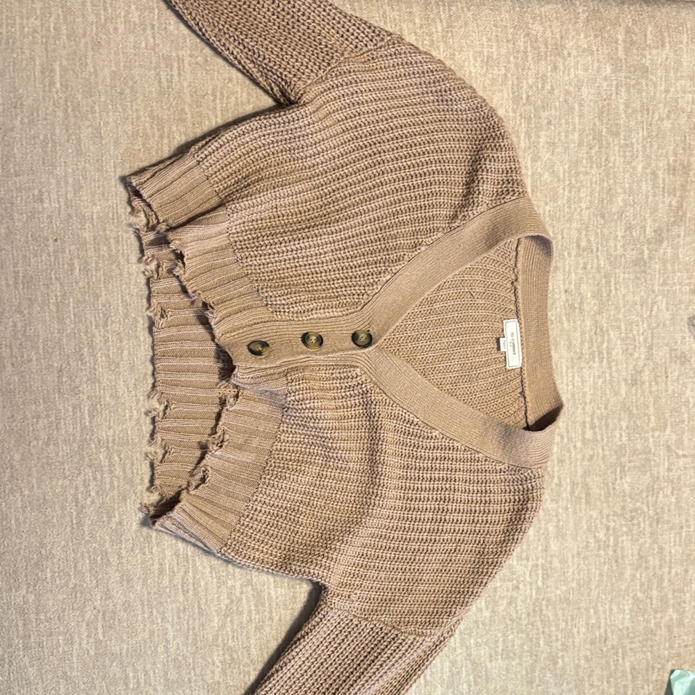 Women's Tan Sweater with Button Detail